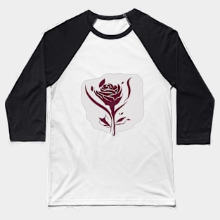 Elegant Maroon Rose Artwork No. 932 Baseball T-Shirt